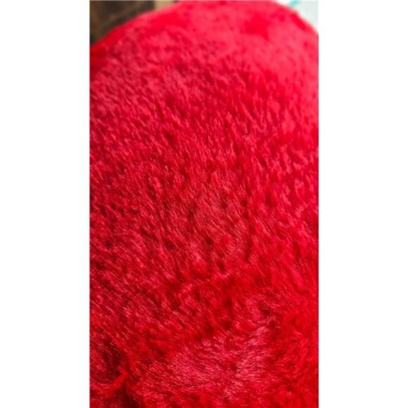 Heart Pillow, Red Heart Shaped Pillow, Soft Faux Rabbit Fur Love Pillow,12.9"x9¨ - Picture 4 of 4